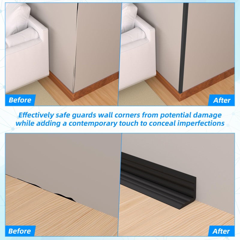 Pluden Wall Corner Protector Peel and Stick Corner Trim Molding  Flexible Inside & Outside Wall Edge Protector Guard  1.6In x 20FT Self Adhesive Moulding Trim Strip for Edge Ceiling - Image 5